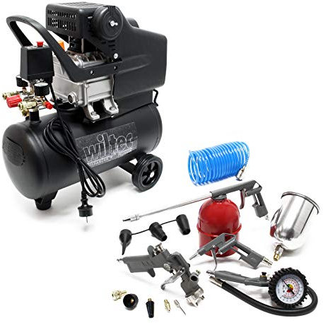 Compressore da 24 litri con set di 13 accessori pistola di soffiaggio pistola spruzzo