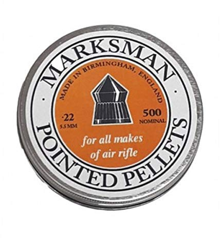 Sports Innovation Ltd MARKSMAN .22 POINTED - Tins Of 500 - Air Rifle Pellets - Shooting - Air Rifle - Pellets