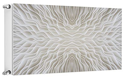 TMK ArtDeko Heizkörperverkleidung mit Magnet Stilvolle Optik Heizkörperabdeckung, 100x60cm, Muster Weiß