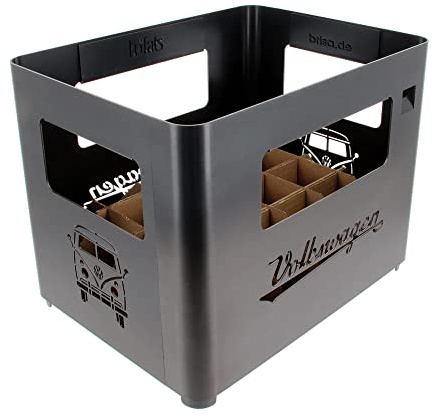 Volkswagen 000087703PT eldkorg dryckesbox VW T1 Bulli design stål brandskål, silver