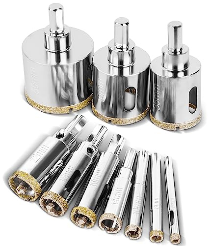 Flintronic Diamantbohrer Diamant Lochsäge, 10 Stück Lochsäge Zentrierbohrer
