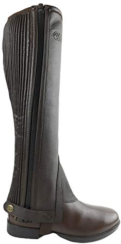 AK Side Zip con Pannello Elastico, Gambali da Equitazione in Pelle Full Grain, Mezzo Gambale