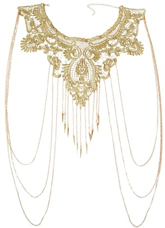 Cadena para el Cuerpo de Mujer - Collar de Bikini, Joyería Corporal Sexy, Cadena de Oro para el Vientre, Collar que Realza el Cuerpo