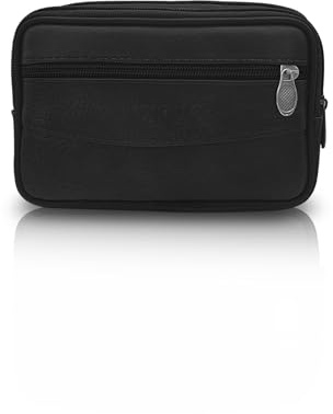 WisePoint Belt Pouch for Men, Waterproof Mobile Phone Belt Pouch Cell Phone Pouch with Metal Zipper, Multifuctional Hiking Waist Bag for Mobile Phone, Car Key, Card Case (Black)