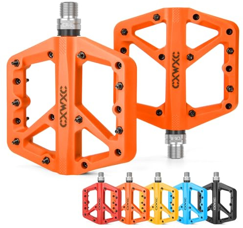 CXWXC Mountain Bike Pedals - Lightweight Nylon Fiber Bicycle Pedals - Platform Pedals for BMX Mountain Bike 9/16
