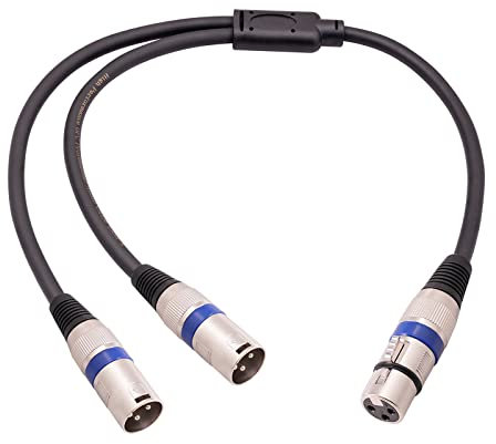 Cavo splitter XLR a 3 pin XLR femmina a doppio XLR maschio bilanciato microfono adattatore cavo splitter a Y - 50 cm