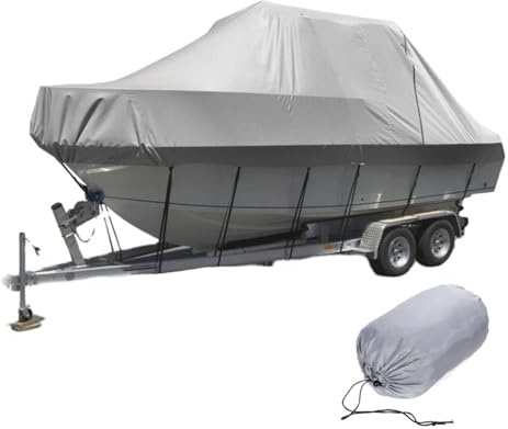 LazySof Cubierta impermeable para barco, tela Oxford 420D resistente y duradera, casco en V remolcable y protección de barco jumbo, 19 a 21 pies: 820 x 530 cm