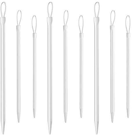 TIESOME Juego de 9 agujas de lana, agujas de lana para coser, 3 tamaños de agujas con ojal grande, hilo de nailon, agujas para lana gruesa, ganchillo, punto a mano, retoques, manualidades