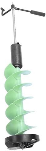 TIKATARER Barrena para Hielo de 8 Pulgadas, Barrena para Hielo de Nailon Inalámbrica con Cuchillas de Acero y Adaptador de Taladro, con Tubo de Agua Flotante y Varilla Extensible, para