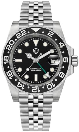 watchdives Sub GMT-klockor för herrar WD16760, NH34 automatisk armbandsur dykarklocka, 40 mm keramisk bezel safirglas 300 m vattentät, 316L stainless steel
