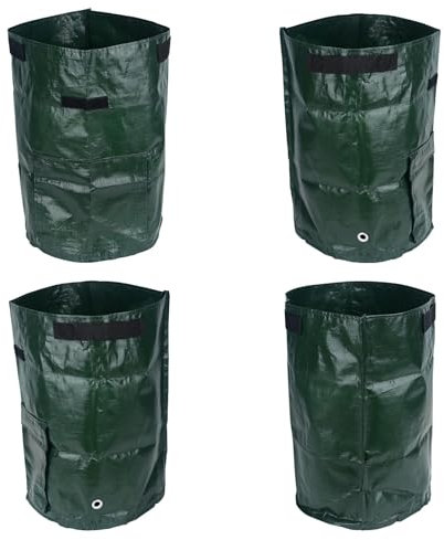 Lychee 4PCS 10 Gallon Potato Grow Bags,35cm x 45cm,PE Potato Planter Bag with Access Flap and Handles for Planting Vegetables Potato Carrot Onion Tomato (4PCS)