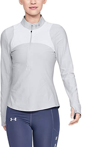 Under Armour Women Qualifier Half Zip Warm-Up Top - Halo Gray/Reflective (014), X-Small