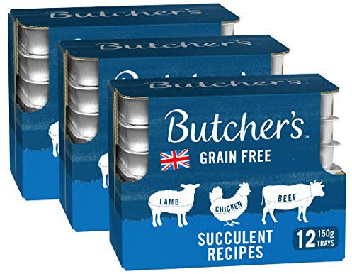 Butcher's Wet Dog Food Trays Grain Free Succulent Recipes 5.4kg (36 x 150g)