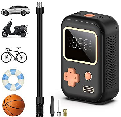 Vanyuei Electric Air Compressor, 150Psi batteriebetriebener elektrischer Luftkompressor mit digitalem Bildschirm, 5 Modi Elektrische Luftpumpe für Auto, Motorrad, Fahrrad, Kugeln