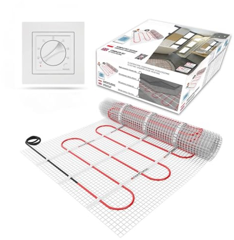 Tappetino riscaldante elettrico radiante autoadesivo 150w/m² - Sistema di riscaldamento a pavimento Warmmatte Thermo - Con/Senza termostato