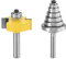 QWORK® Planfräser 8mm Schaft, T Nut Fräser, Rabbet Oberfräser, Ausklinkmesser mit Verstellbarem Lager für Sperrholz Massivholzplatten