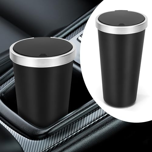 Heveer Pattumiera Portatile Mini Pattumiera Impermeabile per Auto e Casa Ufficio Argento