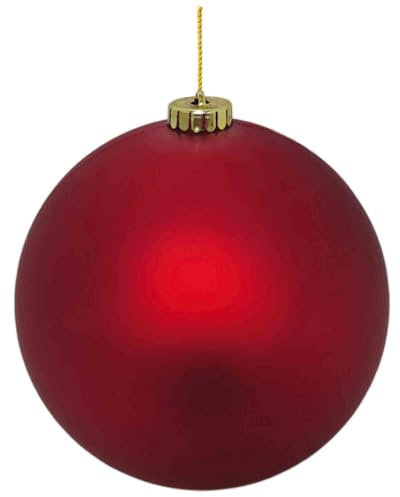 VEPATIM Weihnachtskugeln Christbaumkugeln XXL aus Kunststoff rot matt Ø25cm
