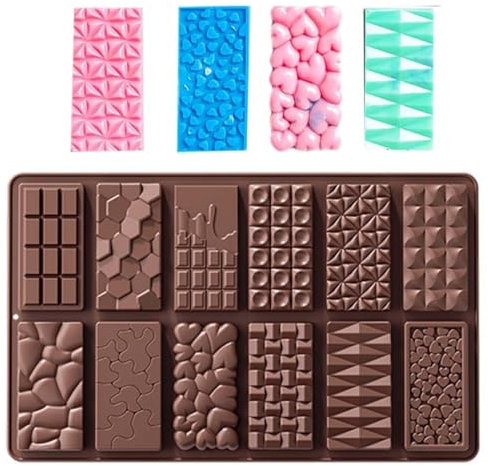 WeddHuis 1 Pièce Silicone Moule Chocolat, diy Chocolat Praline, Silicone Moule Chocolat (contient 12 Formes)