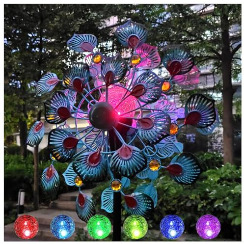 Solar Magische WindmüHle Aus Metall, 178cm Groß WindmüHle Garten XXL Groß, Windrad Garten Groß FüR Den AußEnbereich,Terrasse
