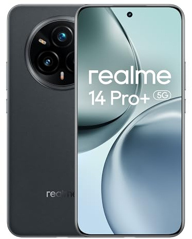 realme 14 Pro+ Smartphone 5G, Gris,Caméra Sony OIS avec Objectif périscope 3X,Conception à Changement de Couleur Sensible au Froid,IP69,Écran de 120 Hz,18GB(8+10expansion)+256GB,Pas Adaptateur