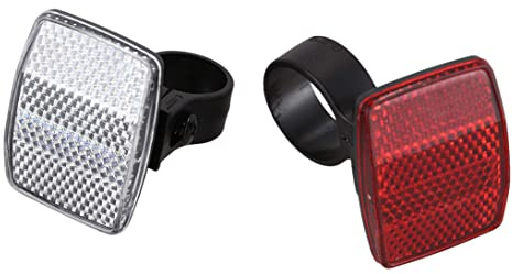 NIDONE 2 st cykelreflektorer, cykel cykling ljus reflektor bak fram, för styre sadelstång 30,4 mm