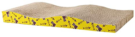 Fzaqwen Griffoir en Carton pour Chat, Lit pour Faire Ses Griffes, Convient Aux Chats de Petite, Moyenne et Grande Taille, Chats D'intérieur, Vague 44.5x21x44cm