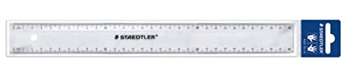 STAEDTLER linjal, 30 cm längd, dubbelsidig skalning för vänster- och högerhänta användare, av transparent plast, linjal i polypåse, 562 200 PB