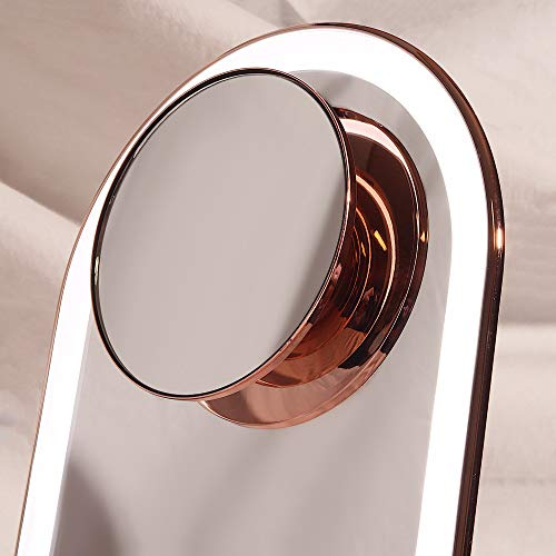 Fancii Lara Specchio Ingranditore Staccabile 10x, Attacco Magnetico, Compatibile con Specchio per Trucco Fancii Vera (non inclusi) (Oro Rosa)