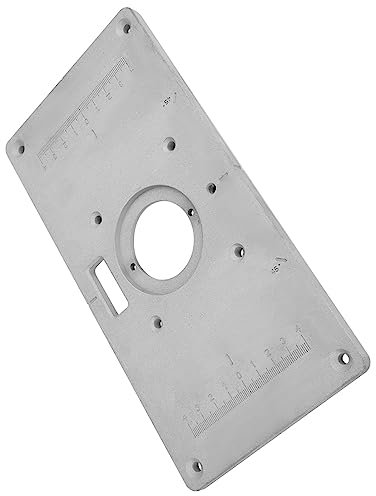 Plaque et Anneau d'Insertion de Router Table, 235 x 120 x 8mm, Plaque Defonceuse Sous Table en Alliage d'Aluminium, pour Travail du Bois et Bricolage