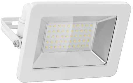 goobay 53875 LED Strahler Außen 50W / Außenstrahler IP65 / Neutralweißes Licht 4250 lm/LED Scheinwerfer Fluter Wandmontage / IP65 Gartenstrahler/Weiß