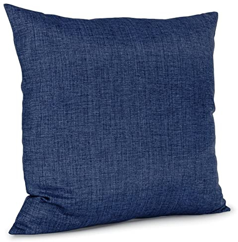 ANRO Örngott örngott kuddar soffkuddar dekorativa örngott linneutseende jeansblå 50 x 50 cm med fyllning