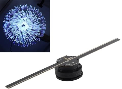Ventilador de Holograma 3D, Proyector de Holograma 3D, Ventilador de Proyección LED de 2 Aspas de 42 Cm, 800 * 480P, 224 Perlas de Luz LED, Tarjeta TF de 16 GB, WiFi/App (EU)