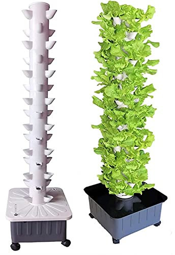 Torre idroponica, Kit sistema di coltivazione idroponica, Sistema di coltivazione indoor Torre di coltivazione verticale, 15 strati 45 siti di piante con pompa Serbatoio dell'acqua mobile per erbe