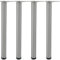 camar Tischfüße verstellbar 690-720mm rund ø 60mm, Metall Tischbeine höhenverstellbar, Edelstahl gebürstet 4 Stück