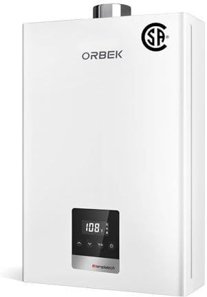 ORBEK Propane Gas Tankless Water Heater - Max 3.6 GPM 80,000 BTU Indoor Installation - CSA Certified On-Demand Instant Hot Water Heater 3/4 NPT Connector Size