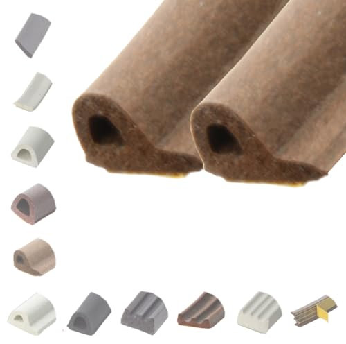 BRESKO 6-100 m Fensterdichtung Selbstklebend Dichtung Gummidichtung Epdm Türdichtung Dichtband Gummi Fenster Profil Abdichtung Dichtungsprofil (P - 9x5,5 mm - braun, 2 x 25 m (50 m))