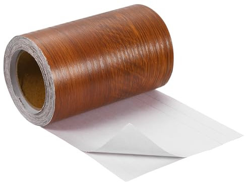 sourcing map Wood Grain Tape, 4 x33 Ft Self Adhesive Wood Grain Repair Patch for Baseboards, Doors, Floor Repair, Furniture Home Decor Red Cedar