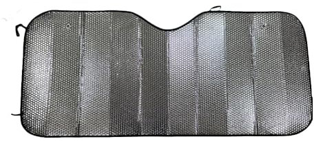 PLUS HOME Protector Solar de Polietileno con Película de Aluminio - Instalación con Ventosas y Gomas Elásticas - Protección UV para Parabrisas Delantero.Parasol DE Coche 70x150cm Plata 130g/m2