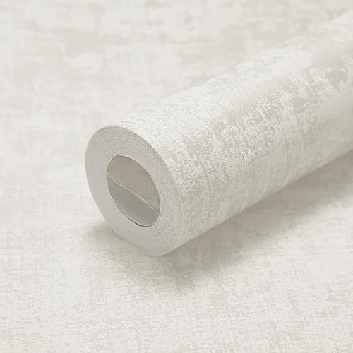 Tarwanear Beige Concrete Effect Wallpaper 53cm*9.5m Retro Distressed Textures Wallpapers Shabby Chic Matte Wall Paper for Living Spaces & Feature Walls,Fireplace Bedroom Hallway