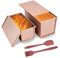 ROTKUSZ Juego de 4 moldes para pan tostado con tapa, de color oro rosa, antiadherente, de aluminio, acero 550 g, para pastelería, pan de pan (oro rosa)