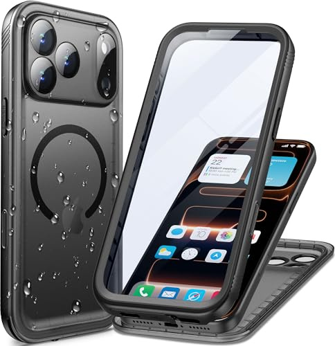Cozycase Top Coque Magnétique pour iPhone 17 Pro Antichoc IP68 Étanche Compatible avec MagSafe Militaire 360 Intégrale Anti Choc Chute Poussière Eau Incassable Rigide Double Waterproof Case