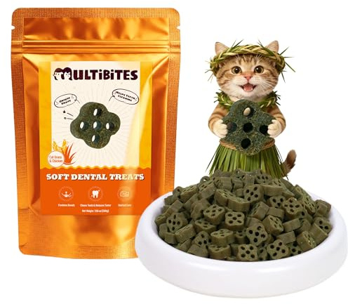 MULTIBITES 7.05 oz Soft Cat Treats for Indoor Cats Chicken Flavor Cat Grass Training Treats Dental Care
