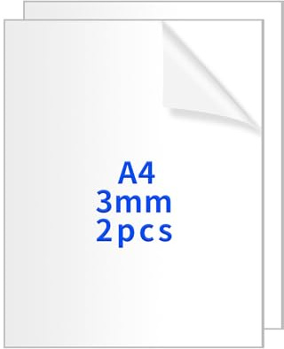 2 stycken A4 akrylplattor, klar akrylglasplatta 3mm, akrylplastplattor, plastplatta, transparenta akrylark, transparent akrylplatta för fotoramar, bildramar, bordsställ