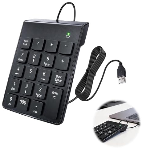 Tastiera digitale USB a 19 tasti, tastiera digitale portatile per PC portatili