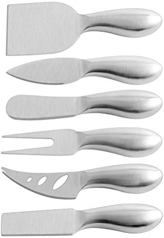 SHINEOFI Set de 6 Couteaux à Fromage en Acier Inoxydable, Ustensiles Cuisine Ergonomiques pour Couper Beurre et Fromage, Kit de Découpe Multifonction pour Usage Domestique et Restauration