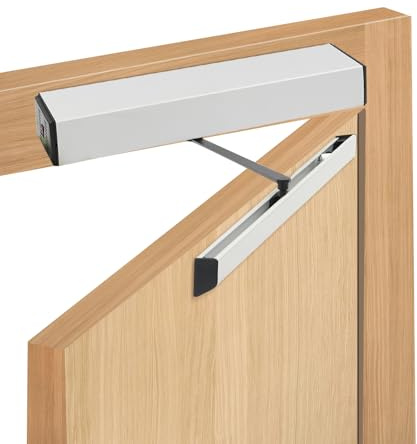 Apriporta basculante automatico da 65 W, con telecomando, 150 kg, 7 modalità, apriporta elettrico, angolo di apertura 99°, chiudiporta con rilevamento degli ostacoli, silenzioso, 60 dB, per interni