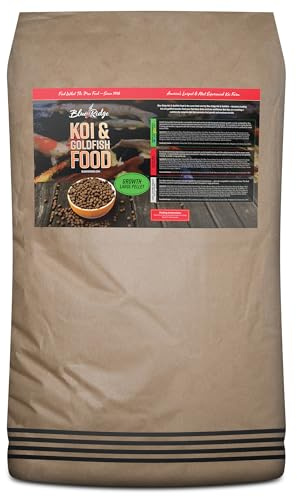 Blue Ridge Koi Fish Food 50lb - Koi Food Large 3/16 Growth Formula, Goldfish Food, Premium Fish Food for Ponds, Ponds Fish Food, Floating Pond Pellets