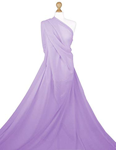 Premium Polyester Chiffon Fabric by The Meter 60 Inch 160cm Wide (Lilac, Full Meter)