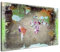 LANA KK Stilvolle Pinnwand Weltkarte - Bunt Dark - Deutsch in 120 x 80 cm, stabile Rückwand zum Pinnen inkl. Starterkit - Leinwand-Kunstdruck Wandbild Landkarte XXL